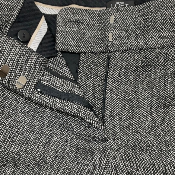 Ann Taylor LOFT Julie Trousers Tweed Black Soft White Gray SIZE 8 - Picture 11 of 11